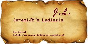 Jeremiás Ladiszla névjegykártya